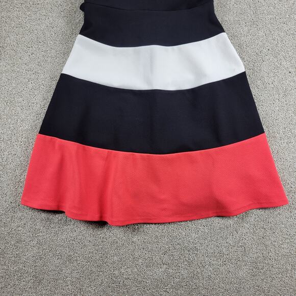 R&K Dress Womens 4 White Black Red Color Block Stripes Short Cap Sleeve Office - Picture 11 of 12